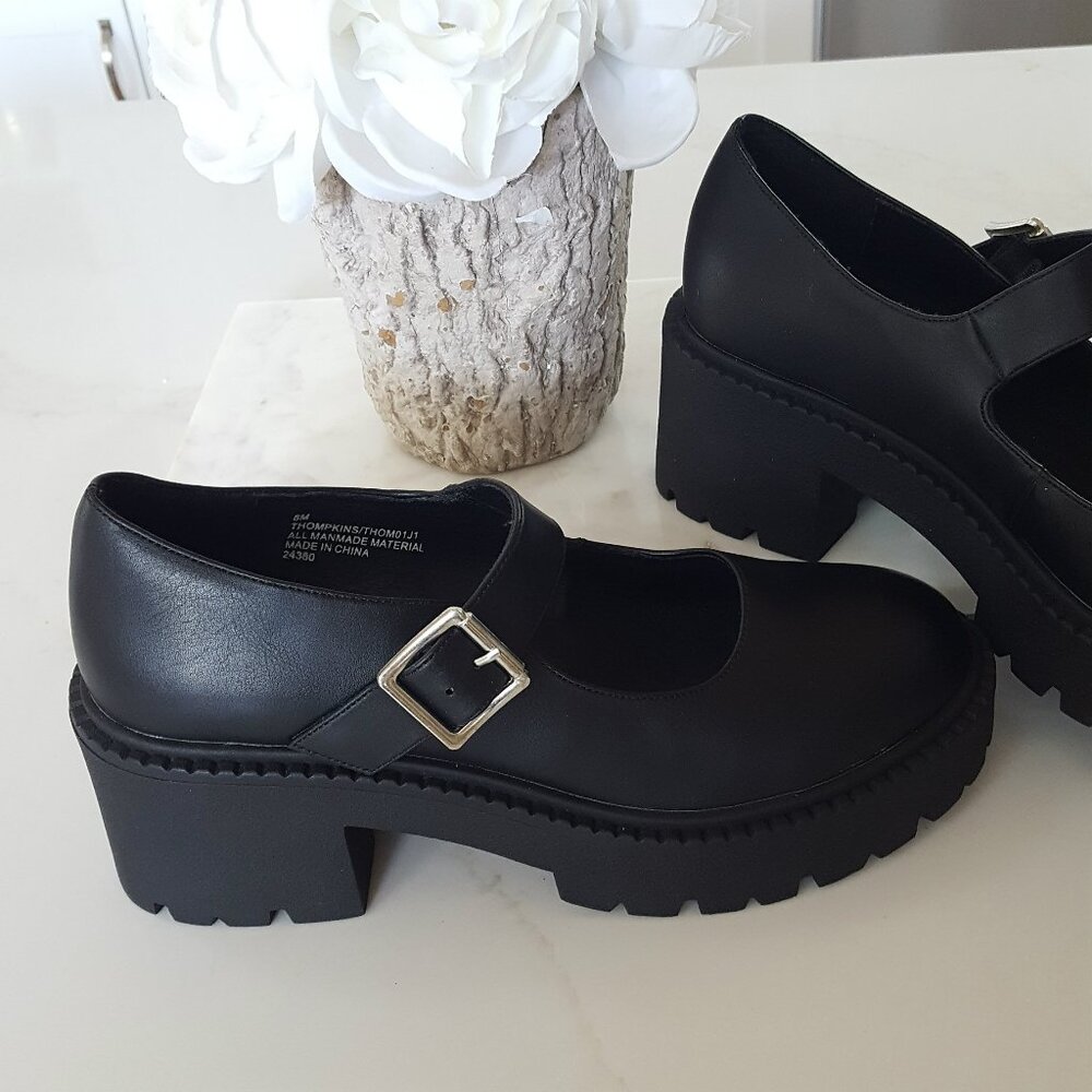Madden Girl Black Chunky Loafers